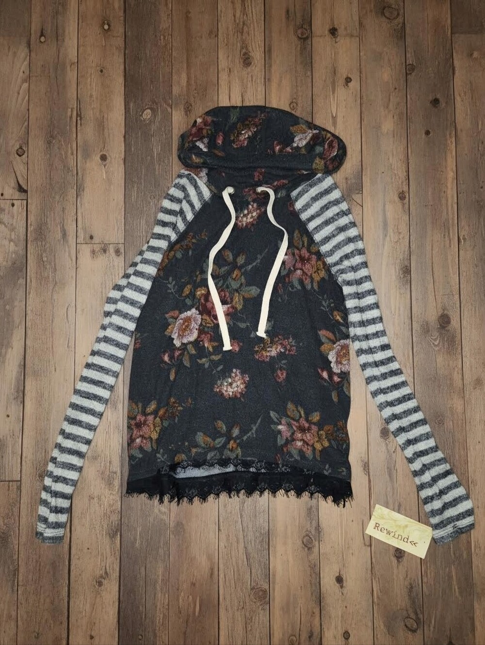 Juniors Rewind Cozy Cowelneck Sweater, Size Small, Floral Mixed Print